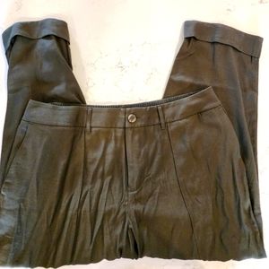 A New Day High Rise Slim Fit Effortless Pintuck Ankle Pants in dark green